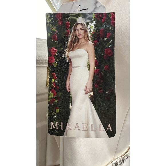Mikaella Bridal Wedding Dress Cream/Pearl Color Size 8 Style #2267 NWT $2000 - Picture 15 of 16